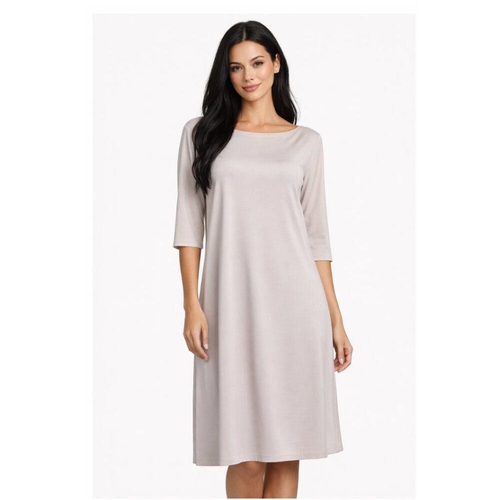 Sympli Light Taupe A-Line Midi Dress